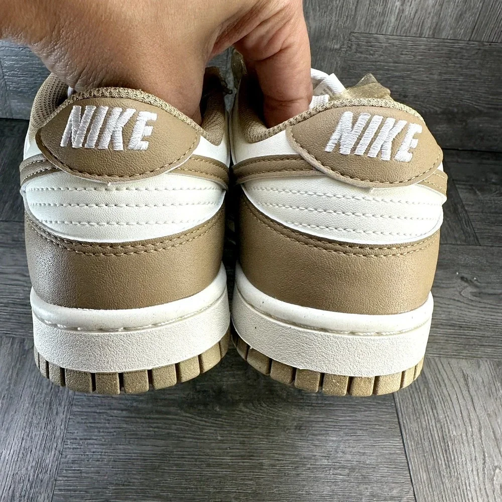 Nike Dunk Low Womens 10 Beige White Leather Ribbon Laces NEW IB7311-101